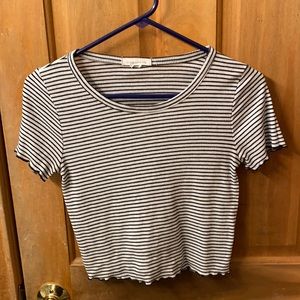 Black and White Stripped Crop Top